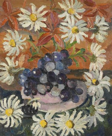 Still Life with Daisies and Grapes