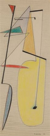 Abstract composition, 1951 by Francine Holley - Auction record, sale price, and art valuation. Compare with similar artists and explore comparable artworks.