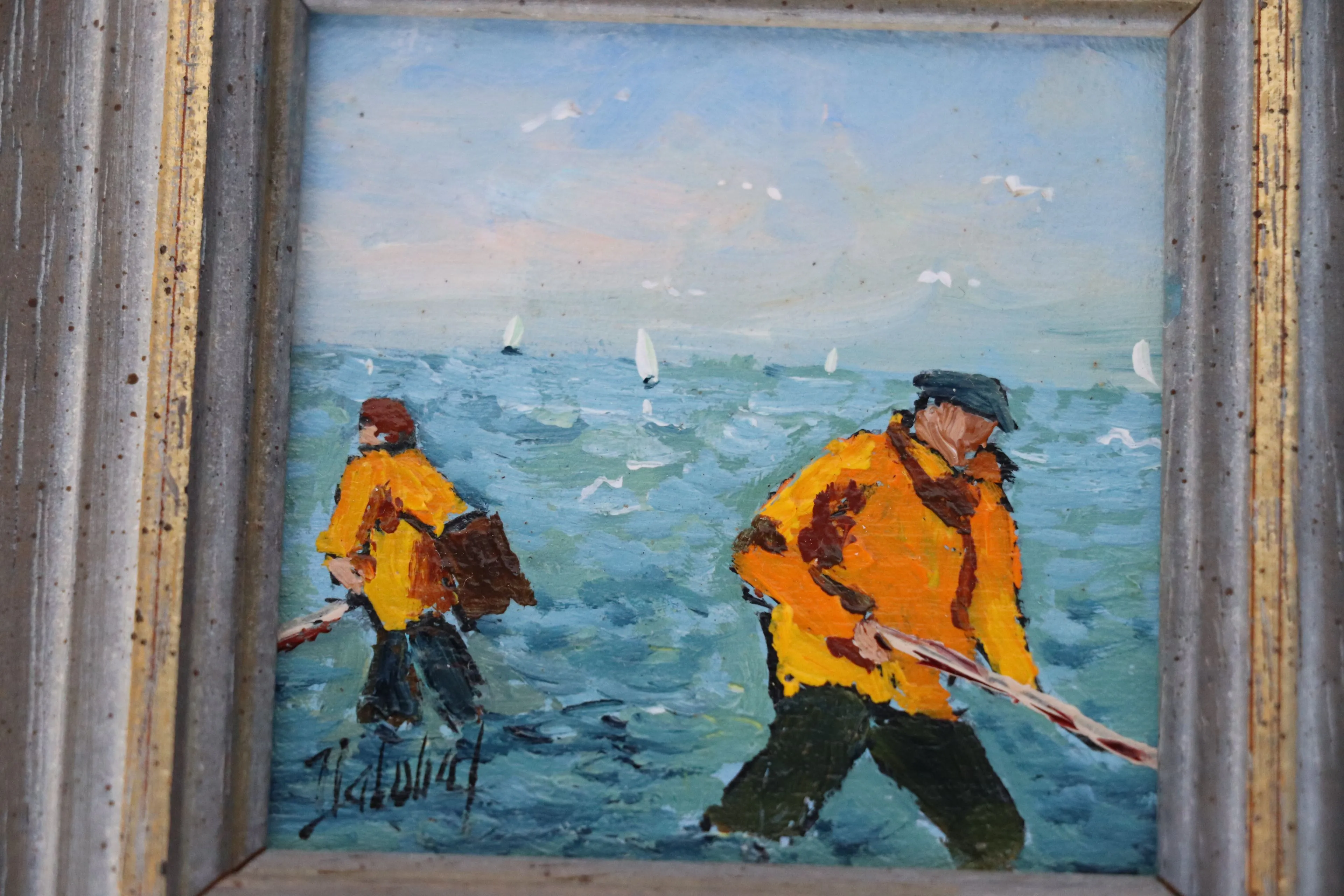 Shrimp Fishermen by Christian Delobel - Auction record, sale price, and art valuation. Compare with similar artists and explore comparable artworks.