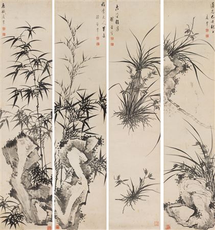 Orchid Bamboo Four Screens