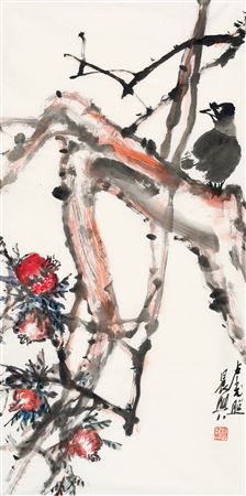 Pomegranate and Myna by Guangzhao Lu - Auction record, sale price, and art valuation. Compare with similar artists and explore comparable artworks.