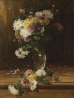 Bouquet of dahlias in a vase