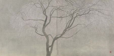 Cherry blossoms with snow (2-panel byobu screen) by Kokyo Hatanaka - Auction record, sale price, and art valuation. Compare with similar artists and explore comparable artworks.