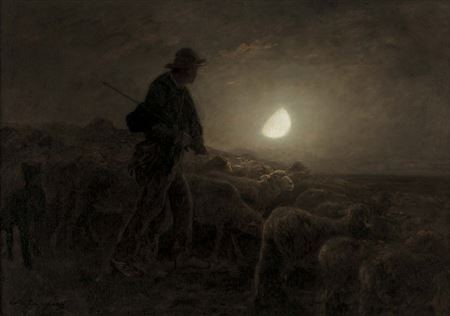 Shepherd at moonlit night (homeward bound)