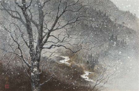 Snow falling