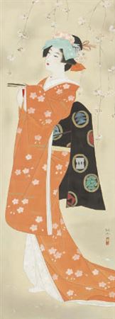Beauty with cherry blossoms