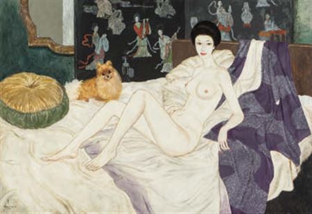 Lady with pomeranian