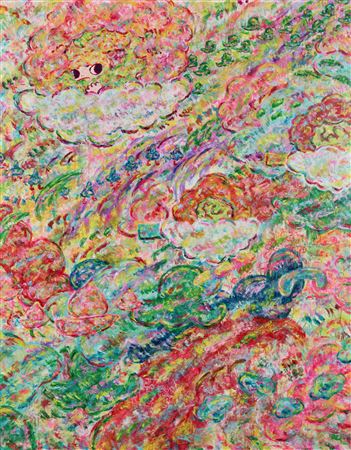 Sample artwork by Ayako Rokkaku (Born 1982), known for cartoon-style paintings of adolescent children - View similar artists and auction records