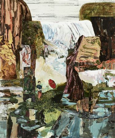 The Overly Prepped Boy (or The Approaching Glacier) by Hernan Bas - Auction record, sale price, and art valuation. Compare with similar artists and explore comparable artworks.