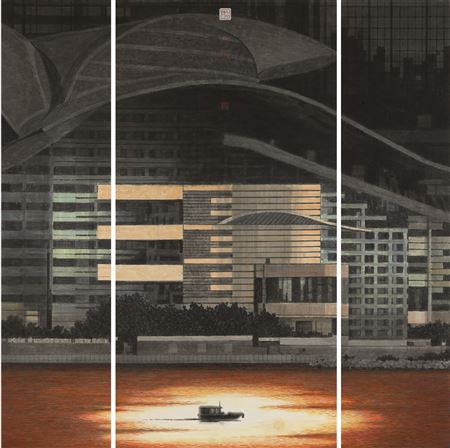 Twilight at Victoria Harbour (3) by Hau Kwei Wong - Auction record, sale price, and art valuation. Compare with similar artists and explore comparable artworks.