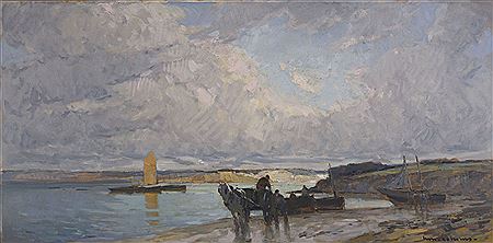 Breton scene by the sea.