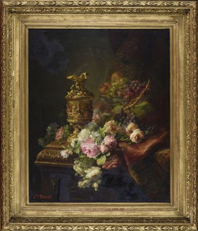 Nature morte aux roses et pampres de vigne sur un meuble by Charles Montlevault - Auction record, sale price, and art valuation. Compare with similar artists and explore comparable artworks.