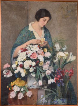 La composition d'un bouquet de fleurs, 1932 by Adolphe Deteix - Auction record, sale price, and art valuation. Compare with similar artists and explore comparable artworks.