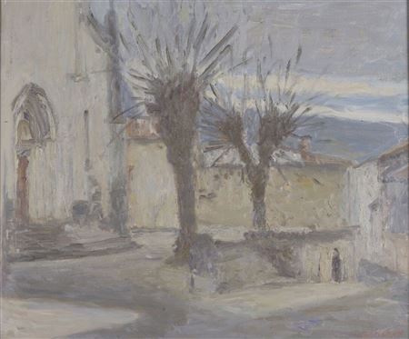 The church square in winter.