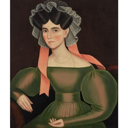 Sample artwork by Ammi Phillips (1788 - 1865), known for naive portrait and figure painting - View similar artists and auction records