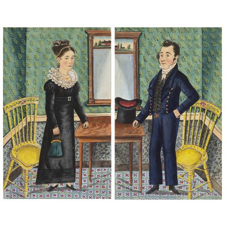 A PAIR OF PORTRAITS OF HUSBAND AND WIFE