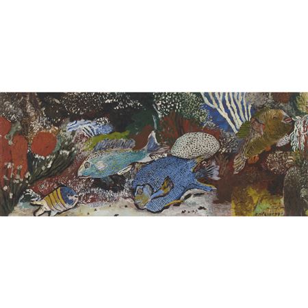 Sample artwork by Justin McCarthy (1891 - 1977), known for mod naive genre, floral, portrait - View similar artists and auction records