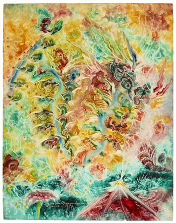 Untitled (Jan 26-1958), 1958 by Eugene Von Bruenchenhein - Auction record, sale price, and art valuation. Compare with similar artists and explore comparable artworks.