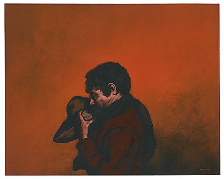 Man Clutching Hat