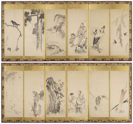 Animals, landscapes and figures