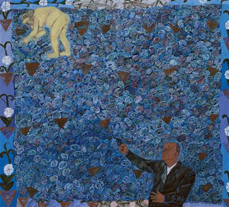 Woman Plucking Flowers