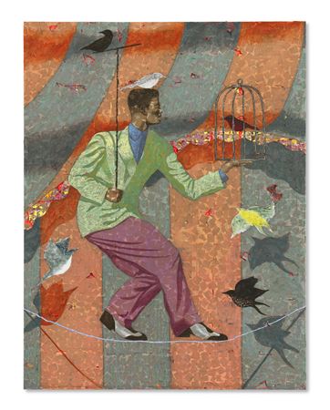 Ornithologist by Derek Fordjour - Auction record, sale price, and art valuation. Compare with similar artists and explore comparable artworks.