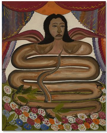 Sample artwork by Hector Hyppolite (1894 - 1948), known for naive painter of voodoo, still life, and religion - View similar artists and auction records