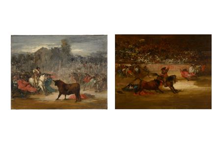 Varilargueros acosando al Toro; and Sangre en la Fiesta