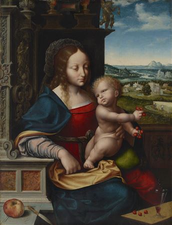 The Madonna of the Cherries by Joos Van Cleve - Auction record, sale price, and art valuation. Compare with similar artists and explore comparable artworks.