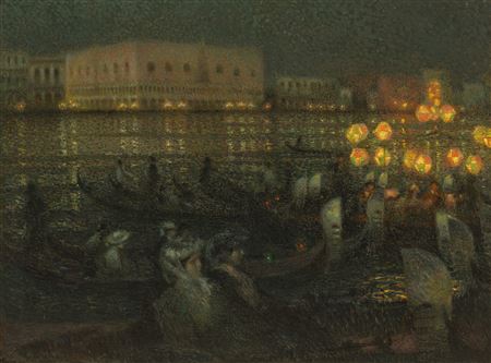 Sample artwork by Henri Sidaner (1862 - 1939), known for impressionist landscape, gardens and interior scene painting - View similar artists and auction records