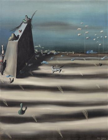 Un grand tableau qui représente un paysage
