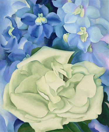 White Rose with Larkspur No. I