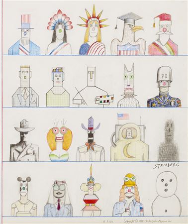 Twenty Americans (Twenty Professions) by Saul Steinberg - Auction record, sale price, and art valuation. Compare with similar artists and explore comparable artworks.