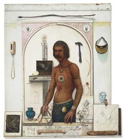 Self-Portrait with Bread and Chakras by Gregory Gillespie - Auction record, sale price, and art valuation. Compare with similar artists and explore comparable artworks.