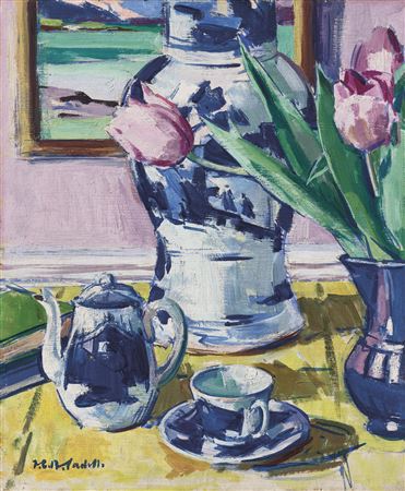 Still life with Tulips and Iona