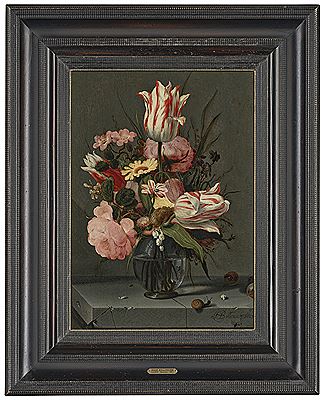 Flowers in a glass vase on a ledge by Hans Bollongier - Auction record, sale price, and art valuation. Compare with similar artists and explore comparable artworks.