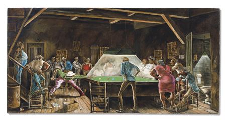 Main Street Pool Hall by Ernie Eugene Barnes Jr - Auction record, sale price, and art valuation. Compare with similar artists and explore comparable artworks.