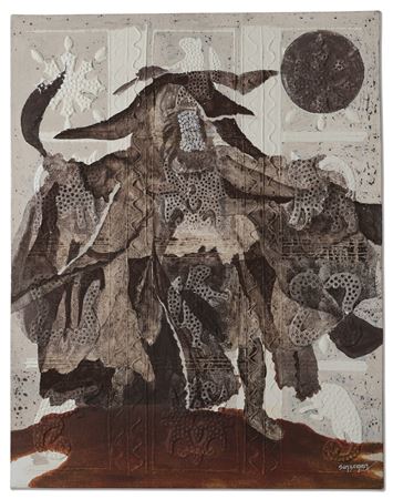 Egun III by Julien Sinzogan - Auction record, sale price, and art valuation. Compare with similar artists and explore comparable artworks.