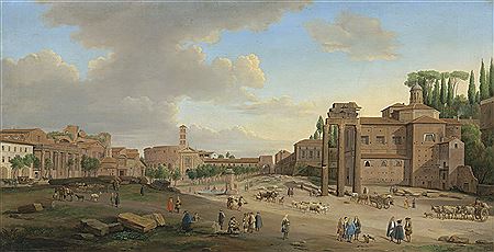The Forum, Rome, with Santa Francesca Romana and the Colosseum beyond