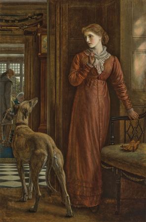 Sample artwork by Arthur Hughes (1832 - 1915), known for female figure in flowing gown and landscape painting, illustration - View similar artists and auction records