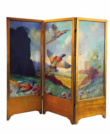 Pheasants on Folding Screen (3 parts)