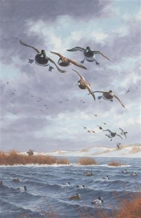 Bluebill Hunting by Daniel Loge - Auction record, sale price, and art valuation. Compare with similar artists and explore comparable artworks.