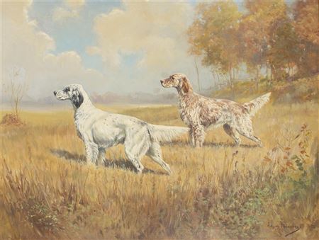 Two Setters by Edwin Megargee - Auction record, sale price, and art valuation. Compare with similar artists and explore comparable artworks.