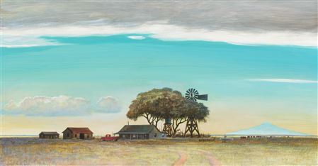 A Ranch on the Plains (1951) by Peter Hurd - Auction record, sale price, and art valuation. Compare with similar artists and explore comparable artworks.