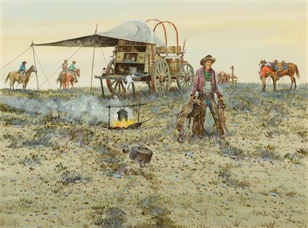 Chuck Wagon and Cowboys