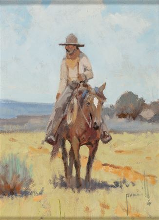 Cowboy on His Horse