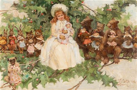 "The Dolls' Matinee" by Frederick Stuart Church - Auction record, sale price, and art valuation. Compare with similar artists and explore comparable artworks.