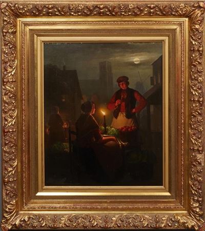 "Evening Market Scene"