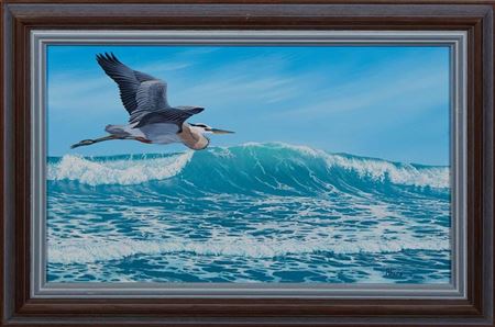 "Blue Heron in Flight"