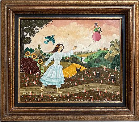 The young girl, the elf and the balloon